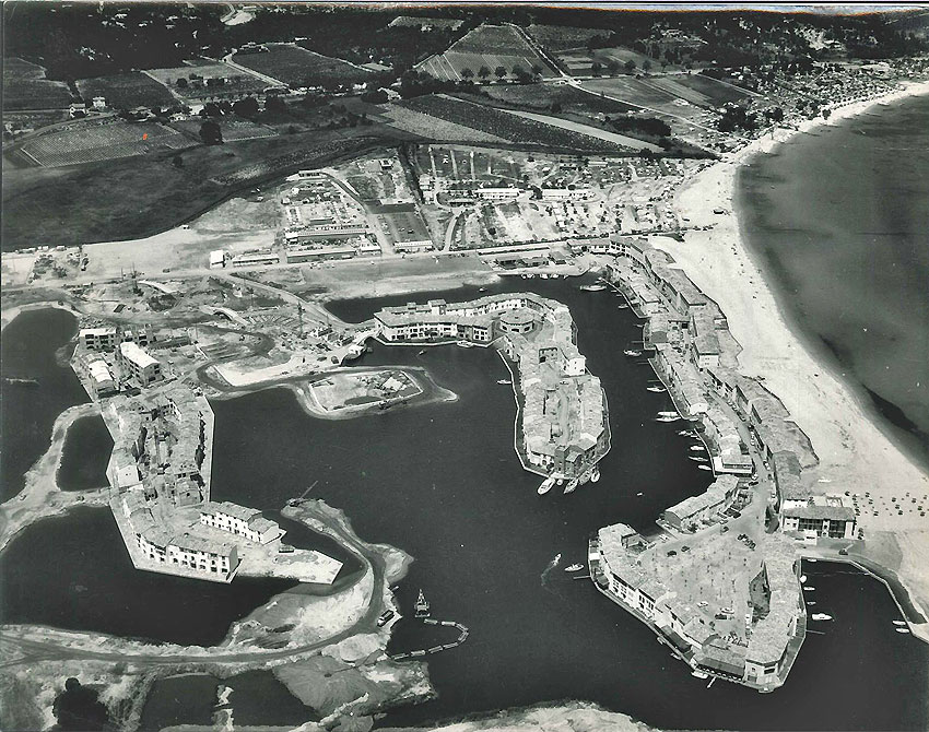 Aerial view of the building site 1967
