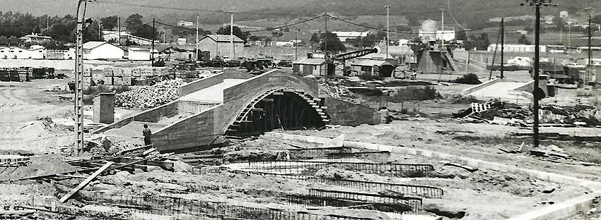 Pont du March et pontde la Poterne en construction